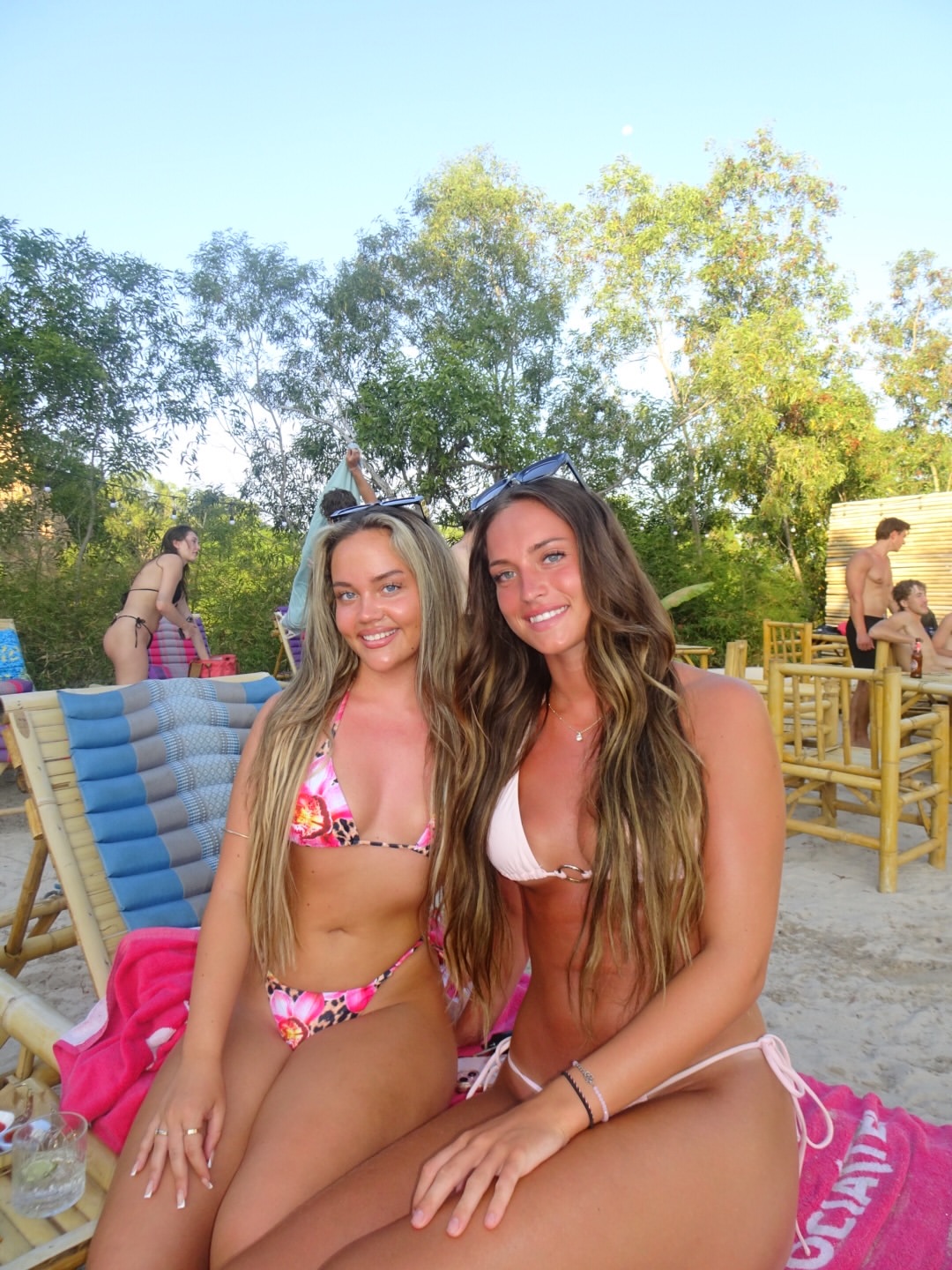 Guests relaxing on sunbeds at Jump Shack Samui